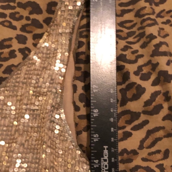 Anne Klein small flowy gold sequin lined camisole/tank double V-neck zip back - Picture 10 of 14